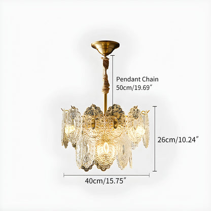 Antizer Tiered Textured Glass Chandelier