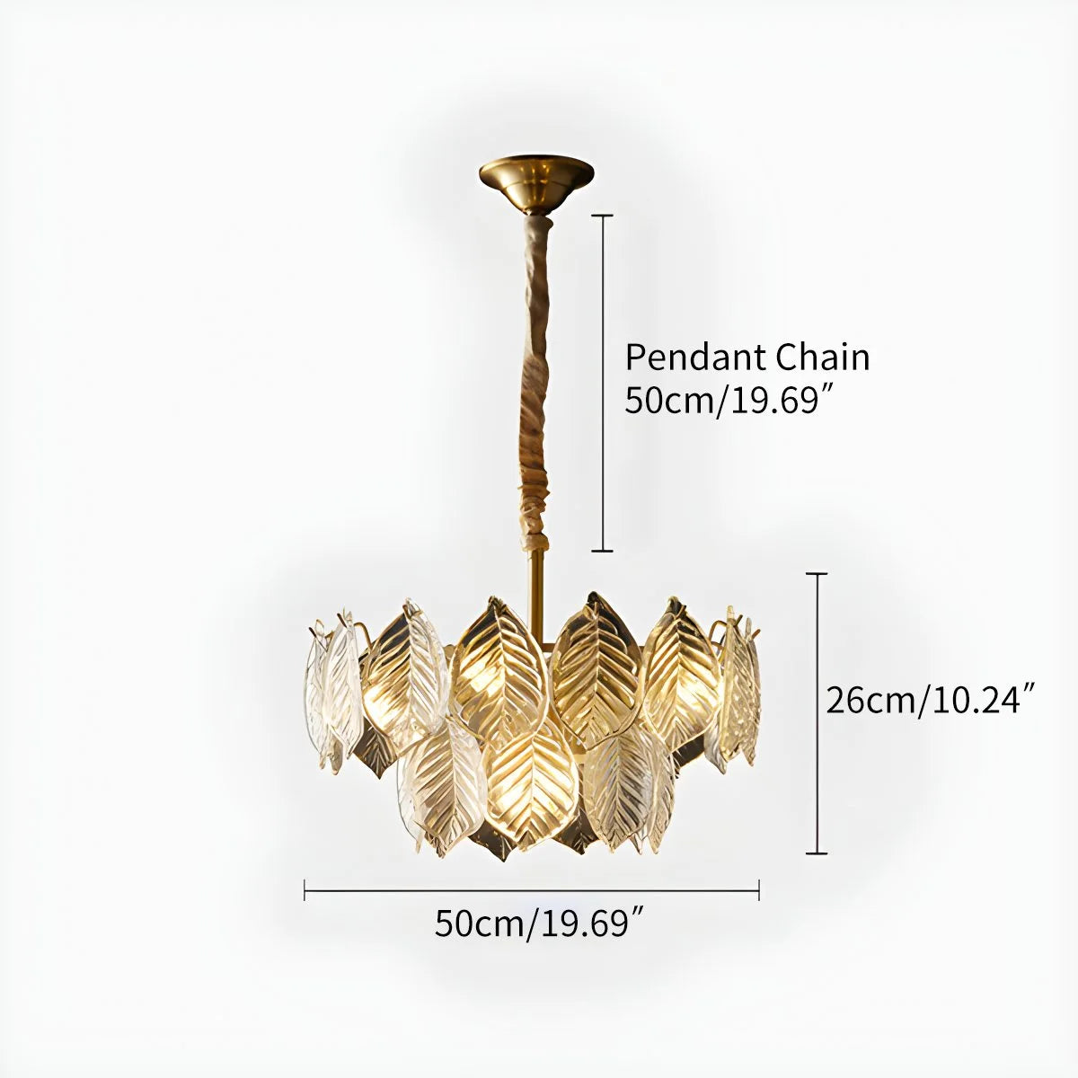 Antizer Tiered Glass Leaf Chandelier