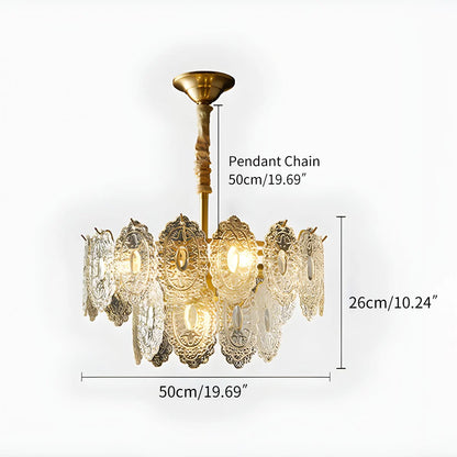 Antizer Tiered Textured Glass Chandelier