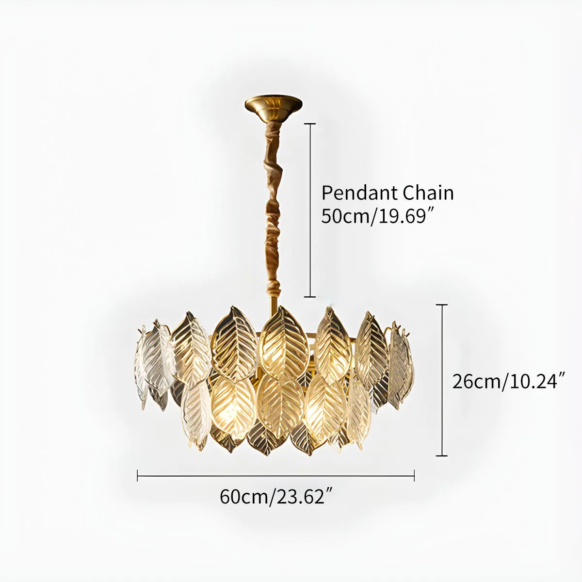 Antizer Tiered Glass Leaf Chandelier