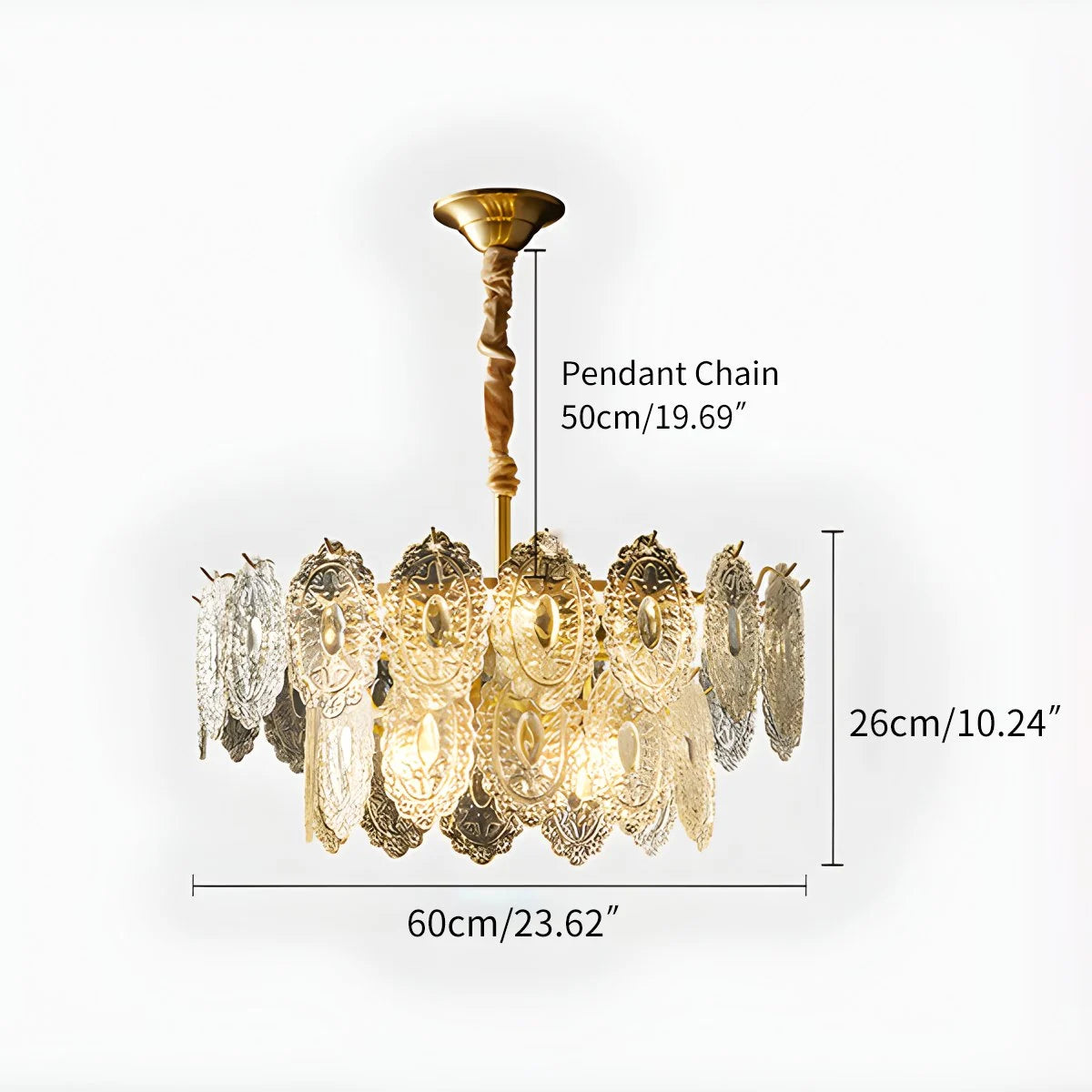 Antizer Tiered Textured Glass Chandelier