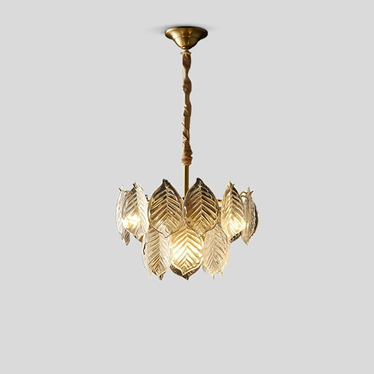 Antizer Tiered Glass Leaf Chandelier