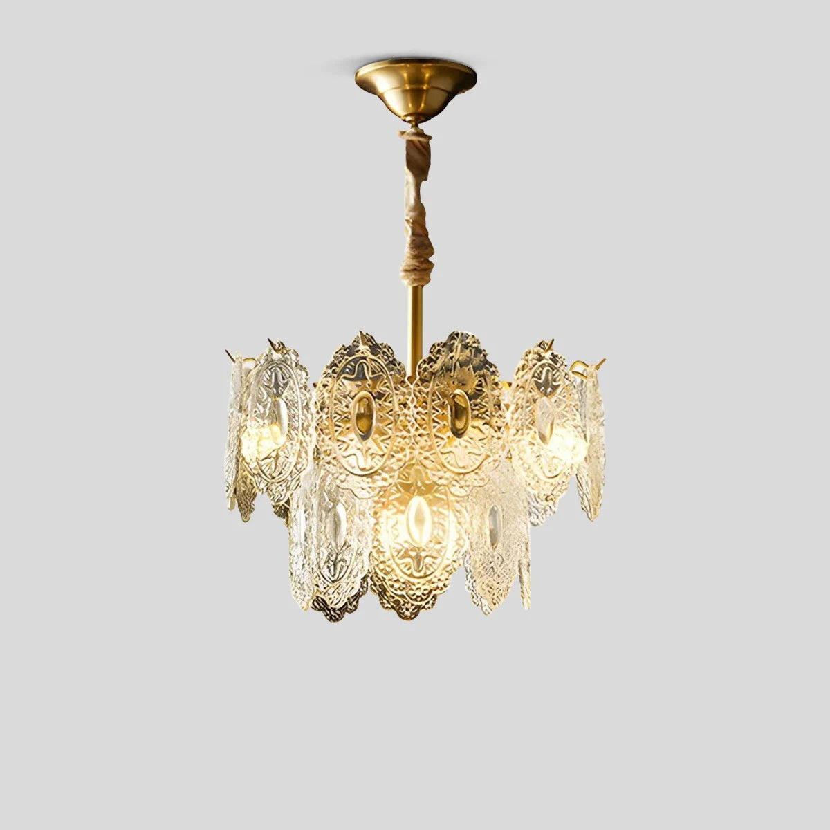 Antizer Tiered Textured Glass Chandelier