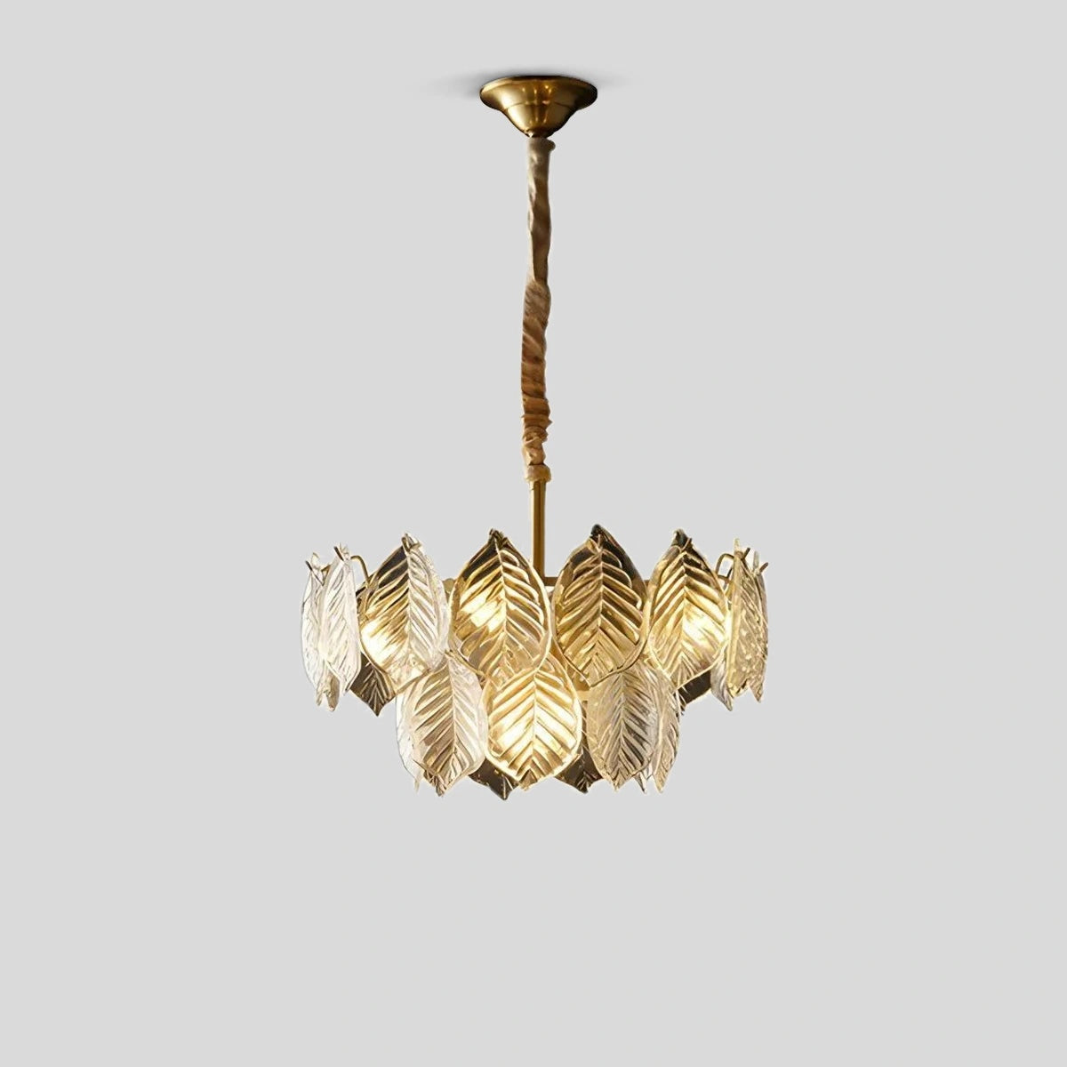 Antizer Tiered Glass Leaf Chandelier