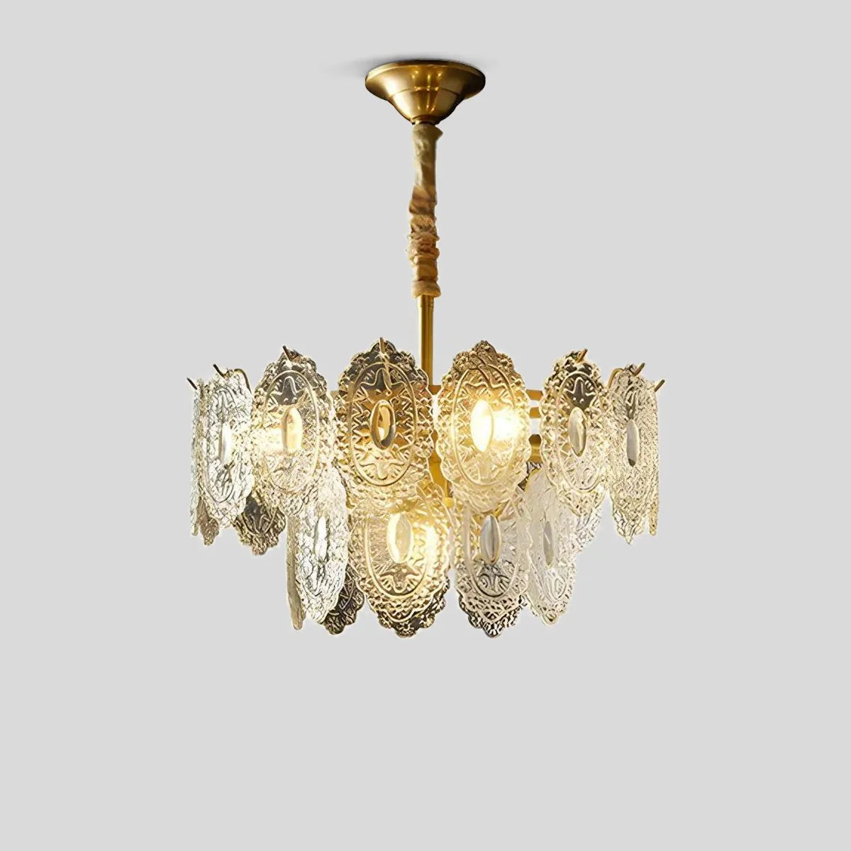 Antizer Tiered Textured Glass Chandelier