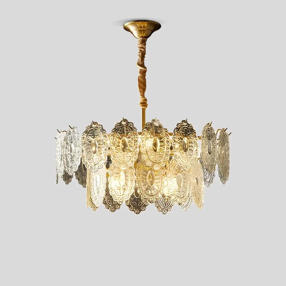 Antizer Tiered Textured Glass Chandelier