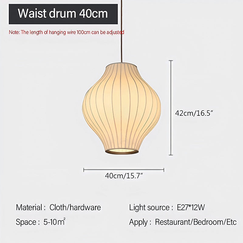 Modern LED Silk Lantern Pendant Light