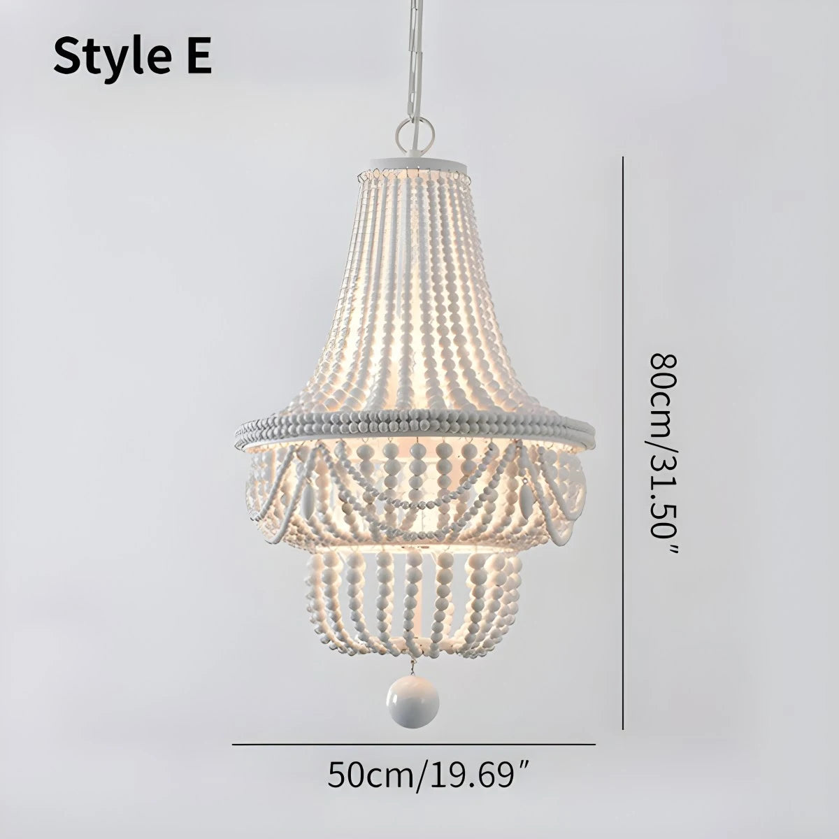 Antizer Retro Wooden Bead Chandelier for Dining Room