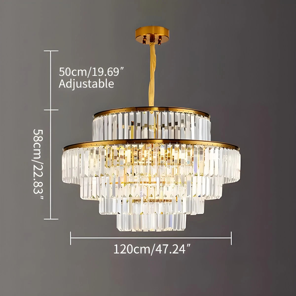 Antizer Light Luxury Crystal Chandelier for Living Room