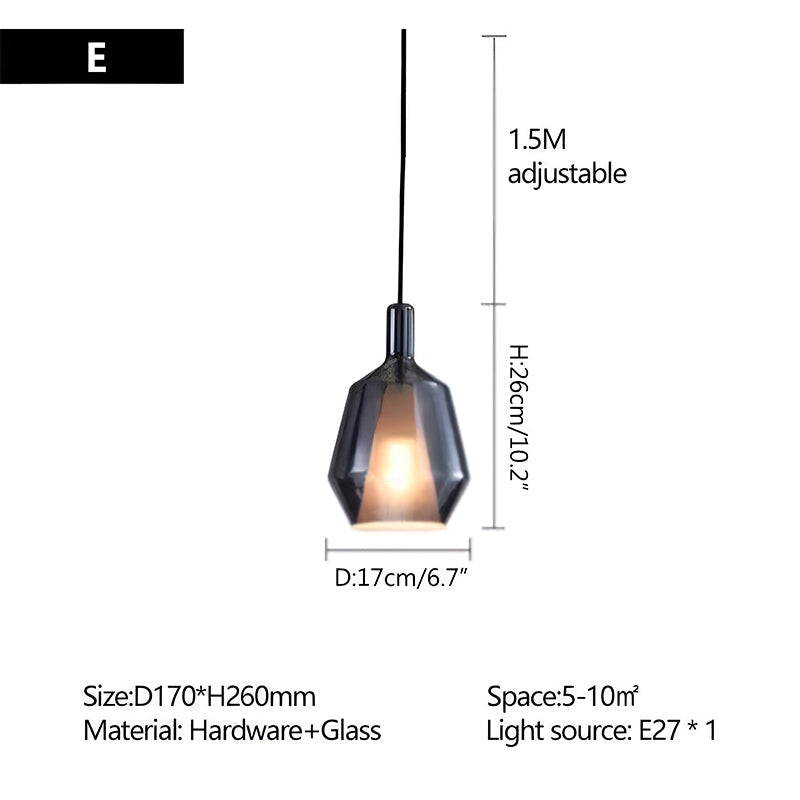 Modern Minimalist LED Glass Pendant Light