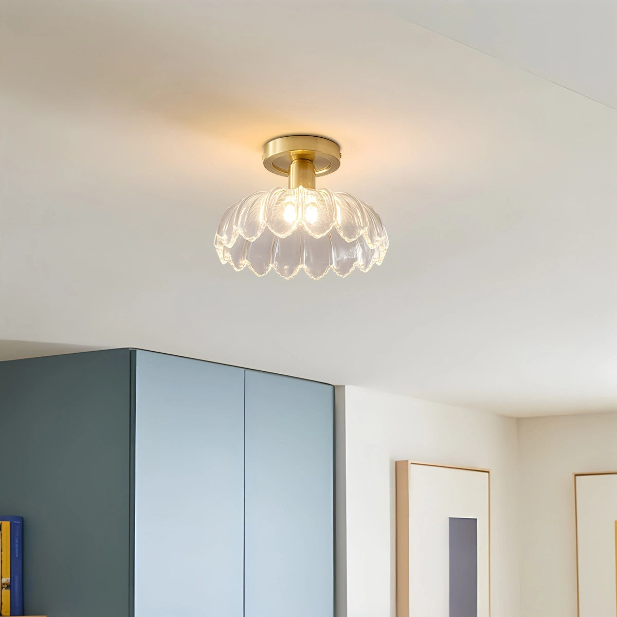 Antizer European Style Copper Glass Ceiling Lamp-H