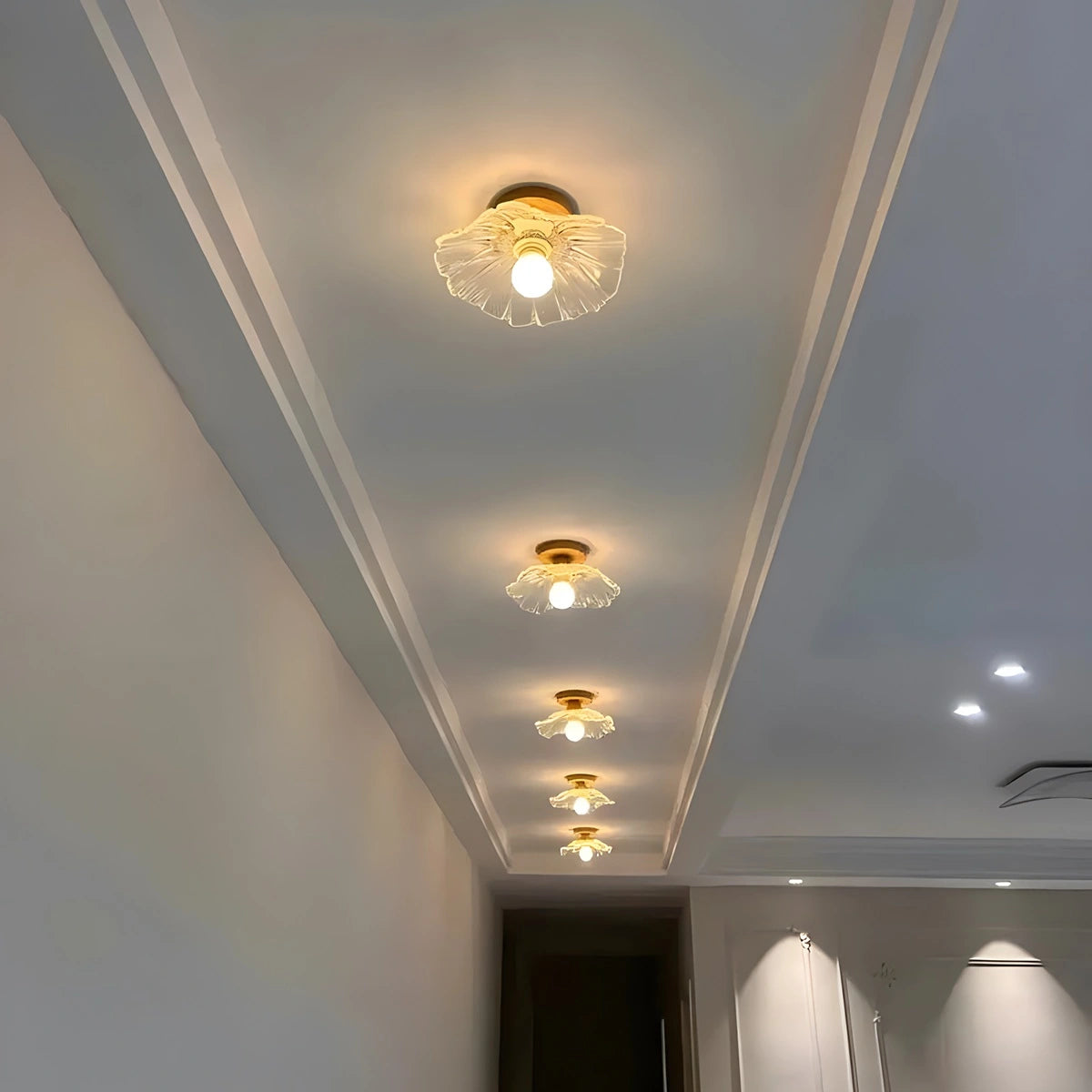 Antizer European Style Copper Glass Ceiling Lamp-J