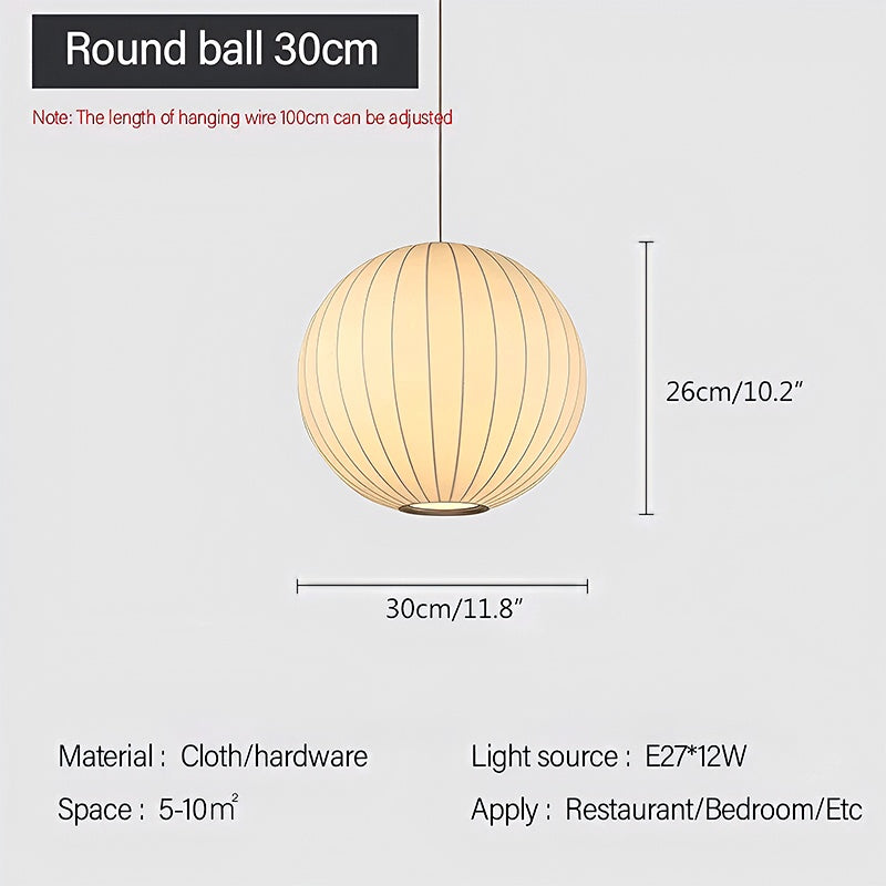 Modern LED Silk Lantern Pendant Light