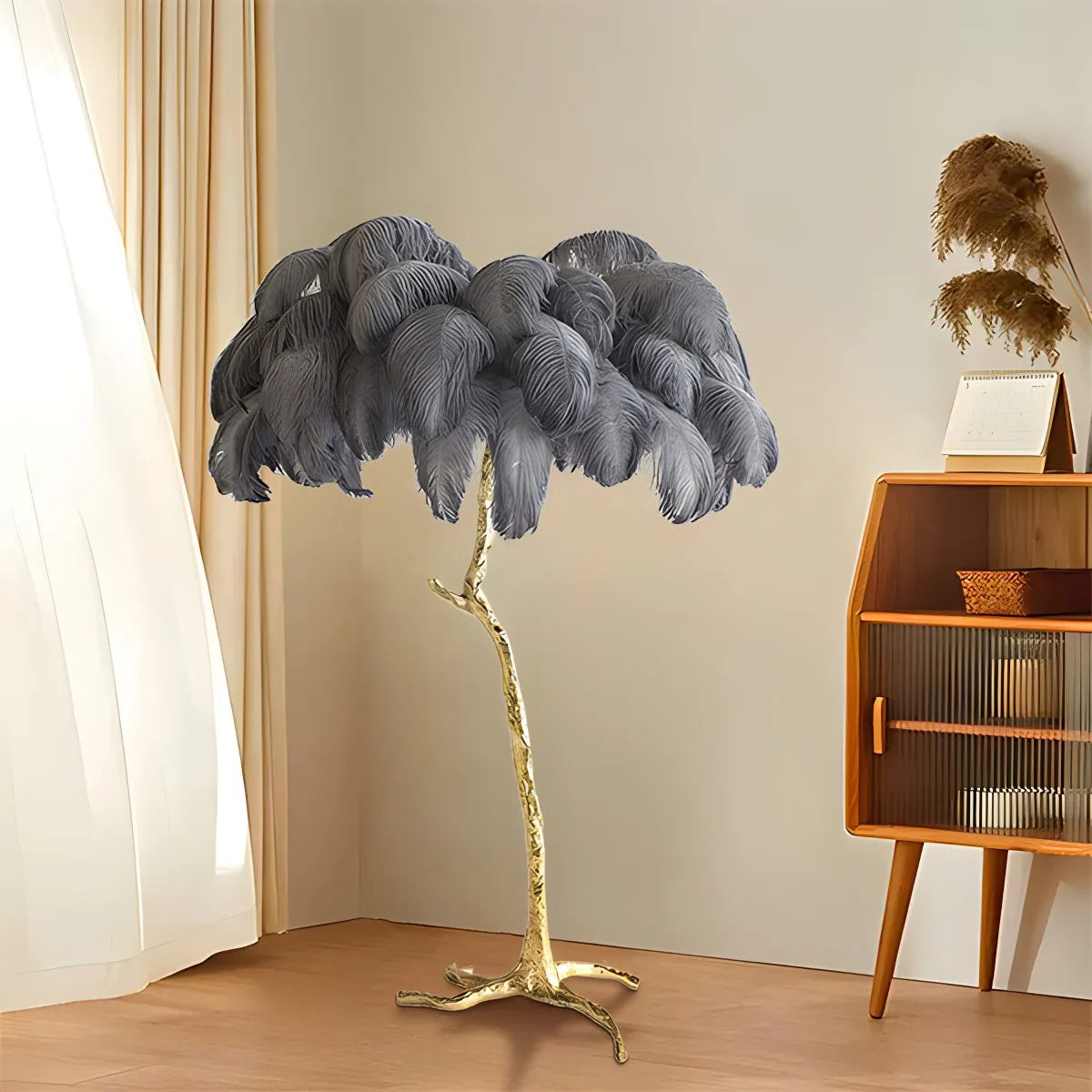 Feather Palm Tree Floor Lamp