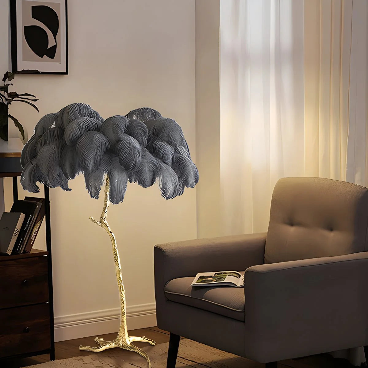 Feather Palm Tree Floor Lamp