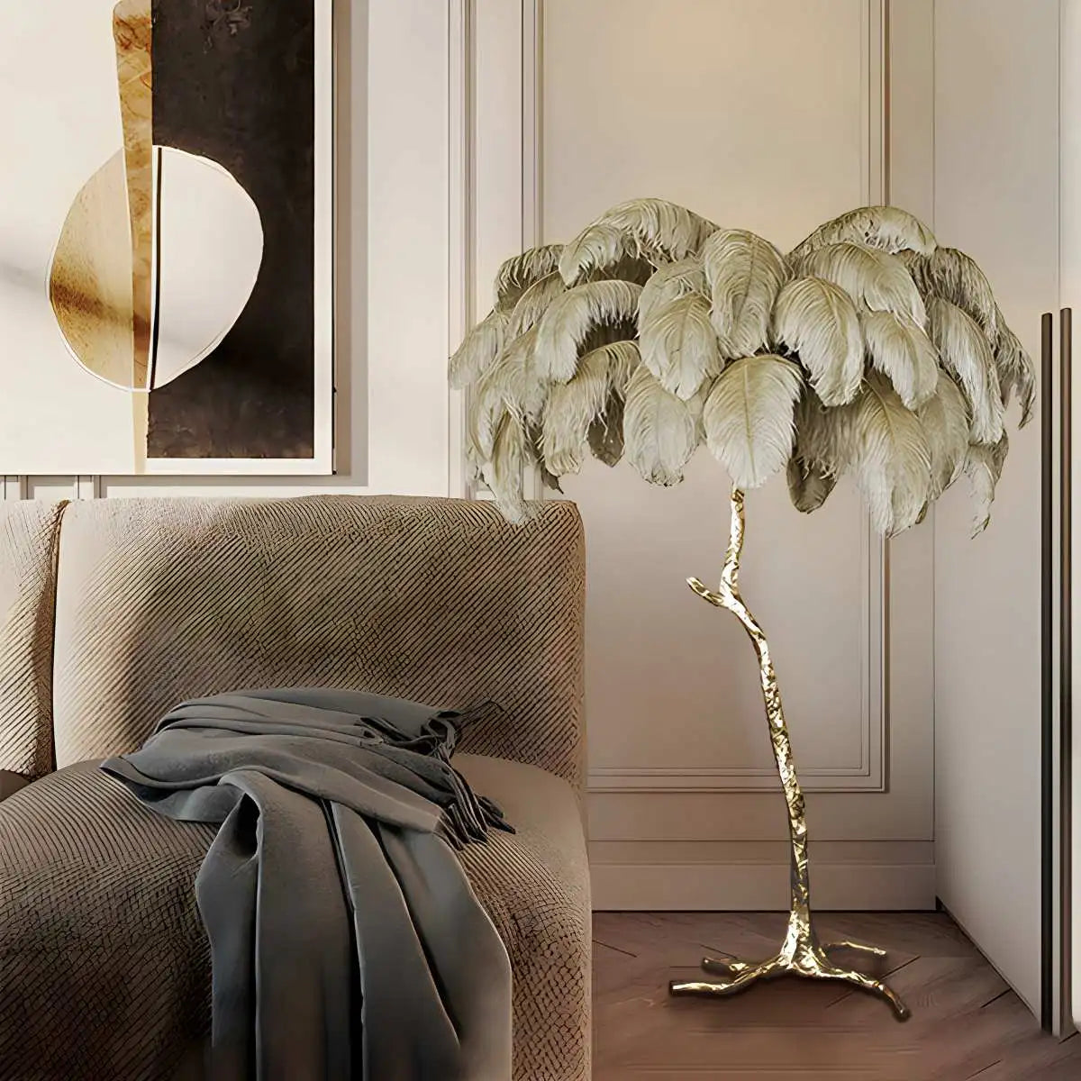 Feather Palm Tree Floor Lamp