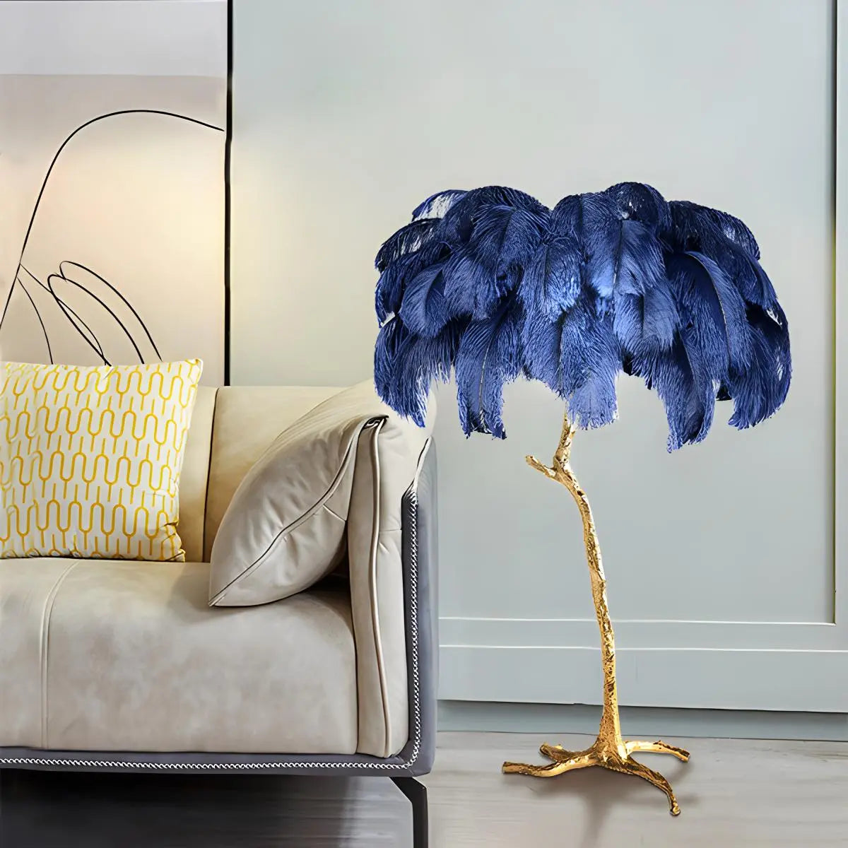 Feather Palm Tree Floor Lamp