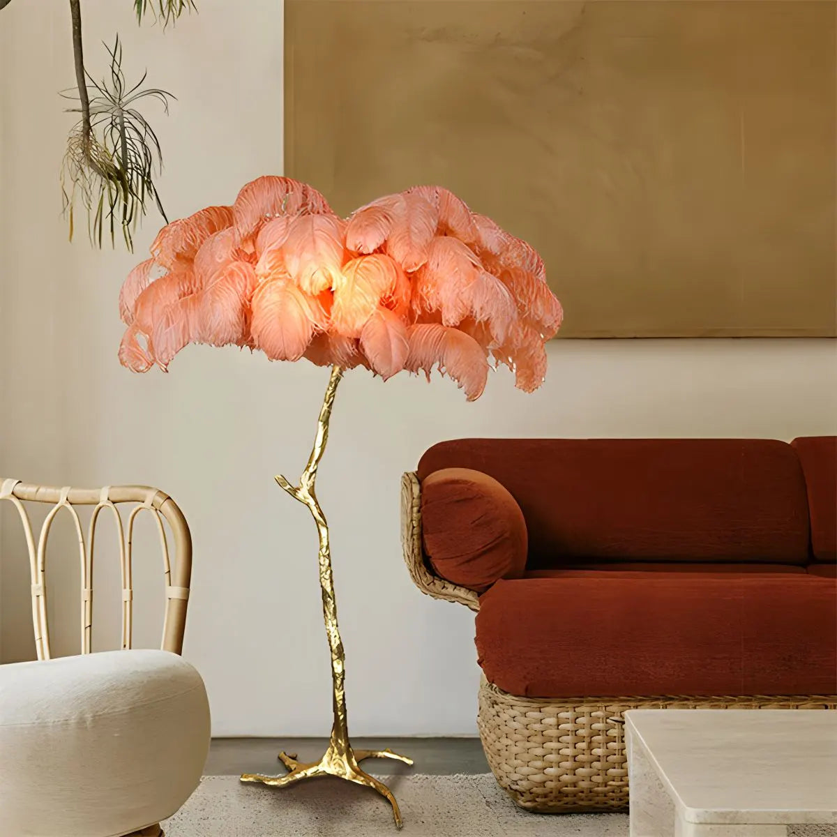 Feather Palm Tree Floor Lamp