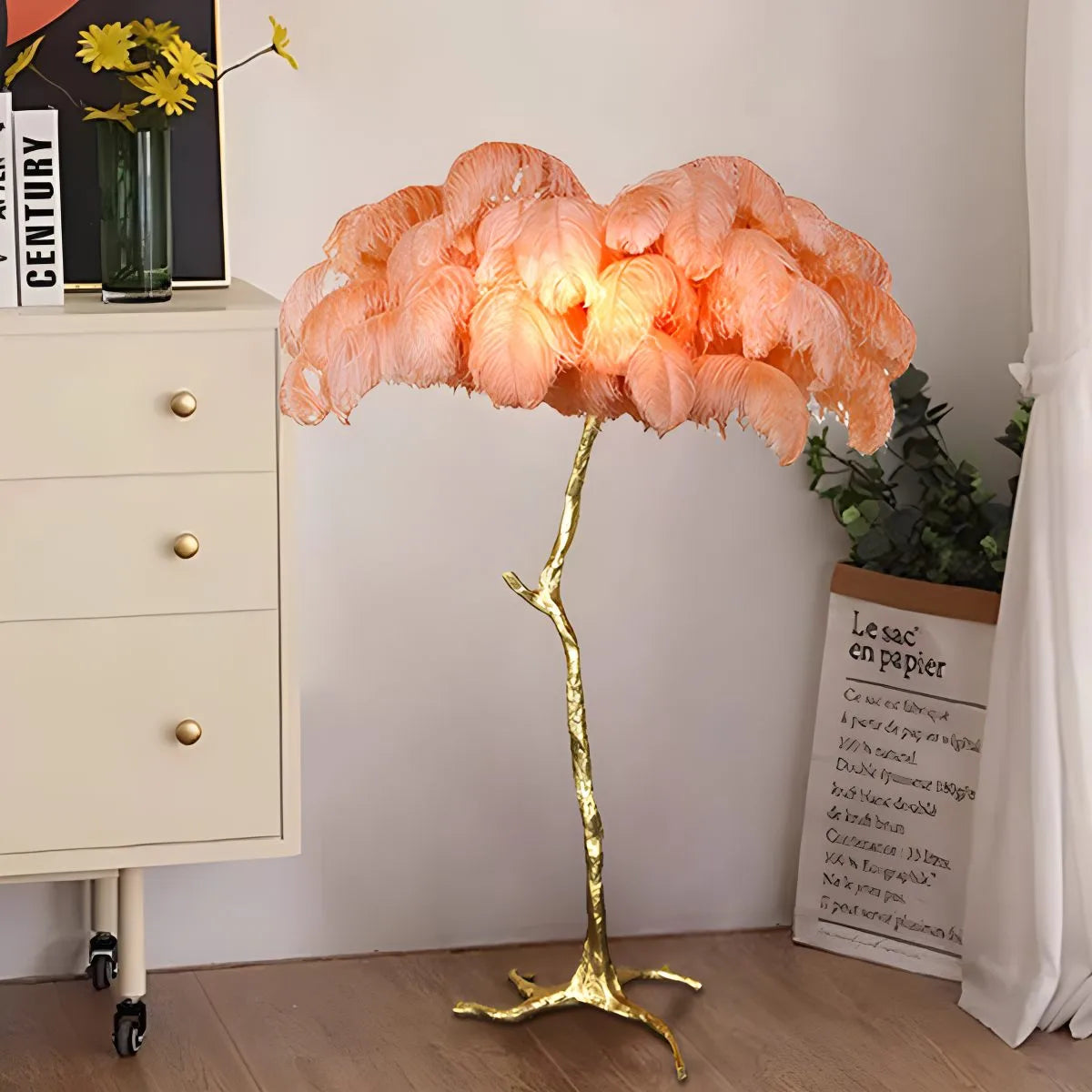 Feather Palm Tree Floor Lamp