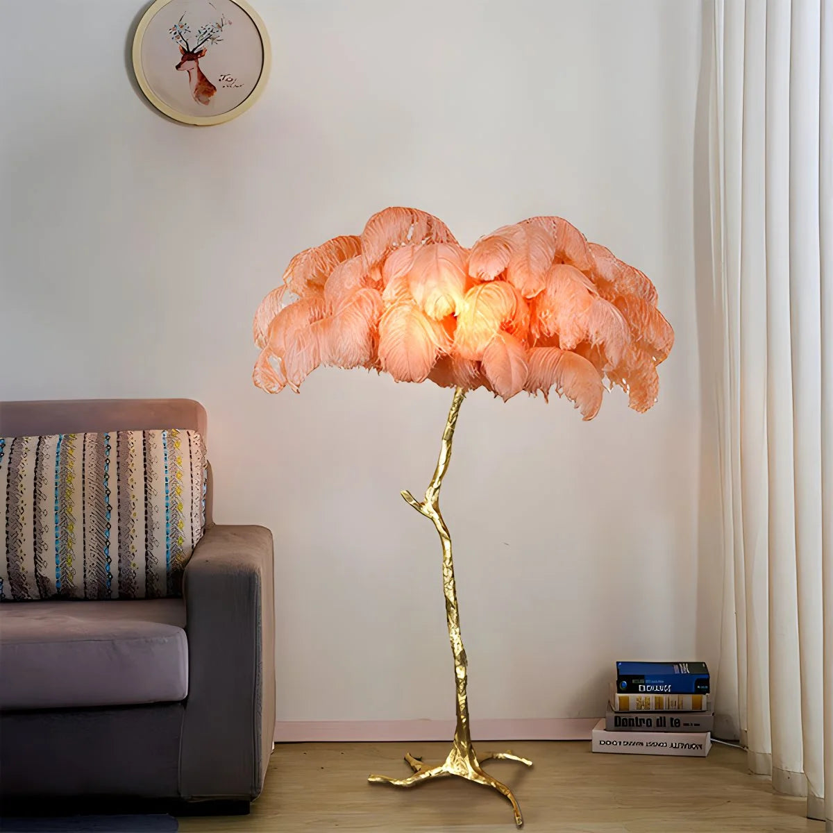 Feather Palm Tree Floor Lamp