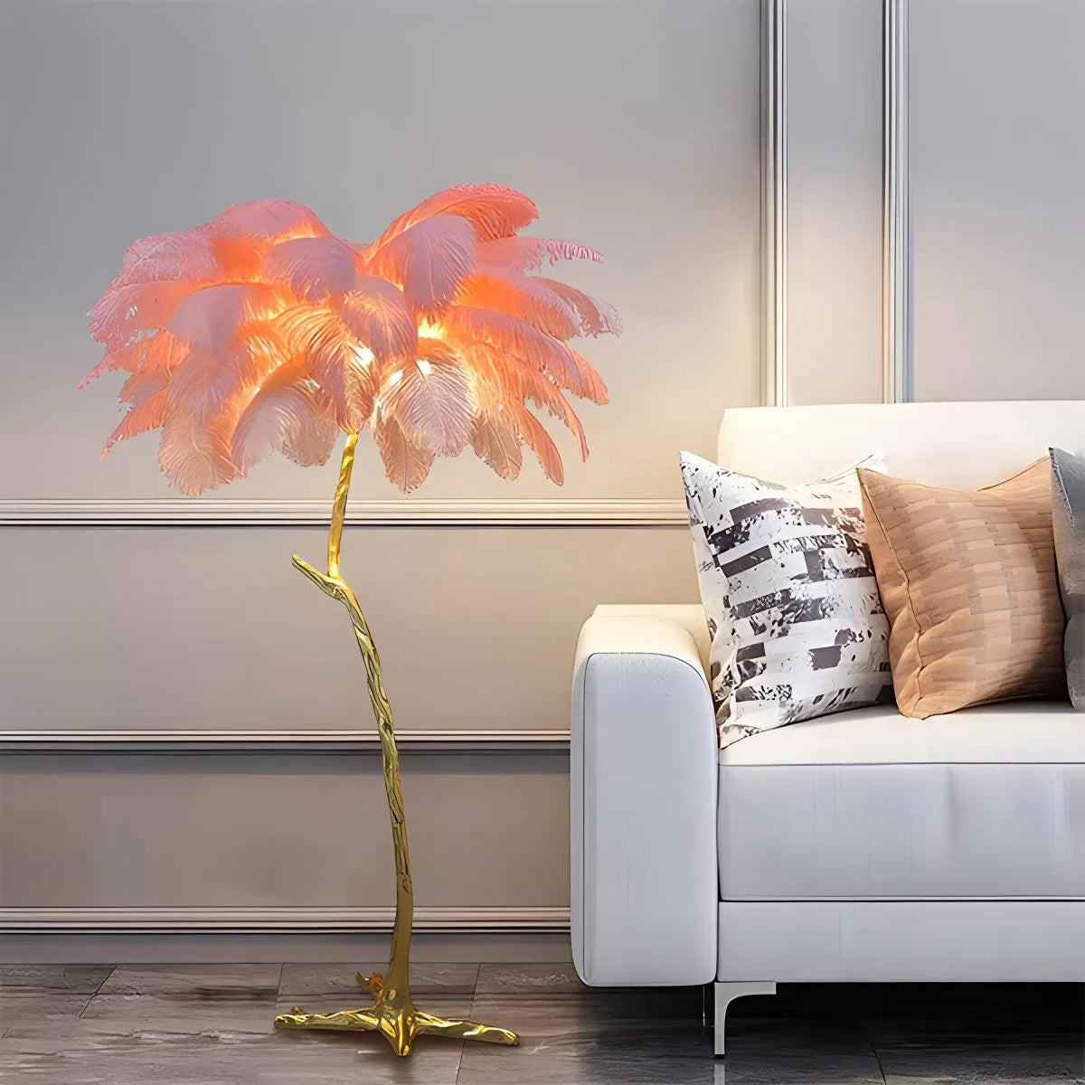 Feather Palm Tree Floor Lamp