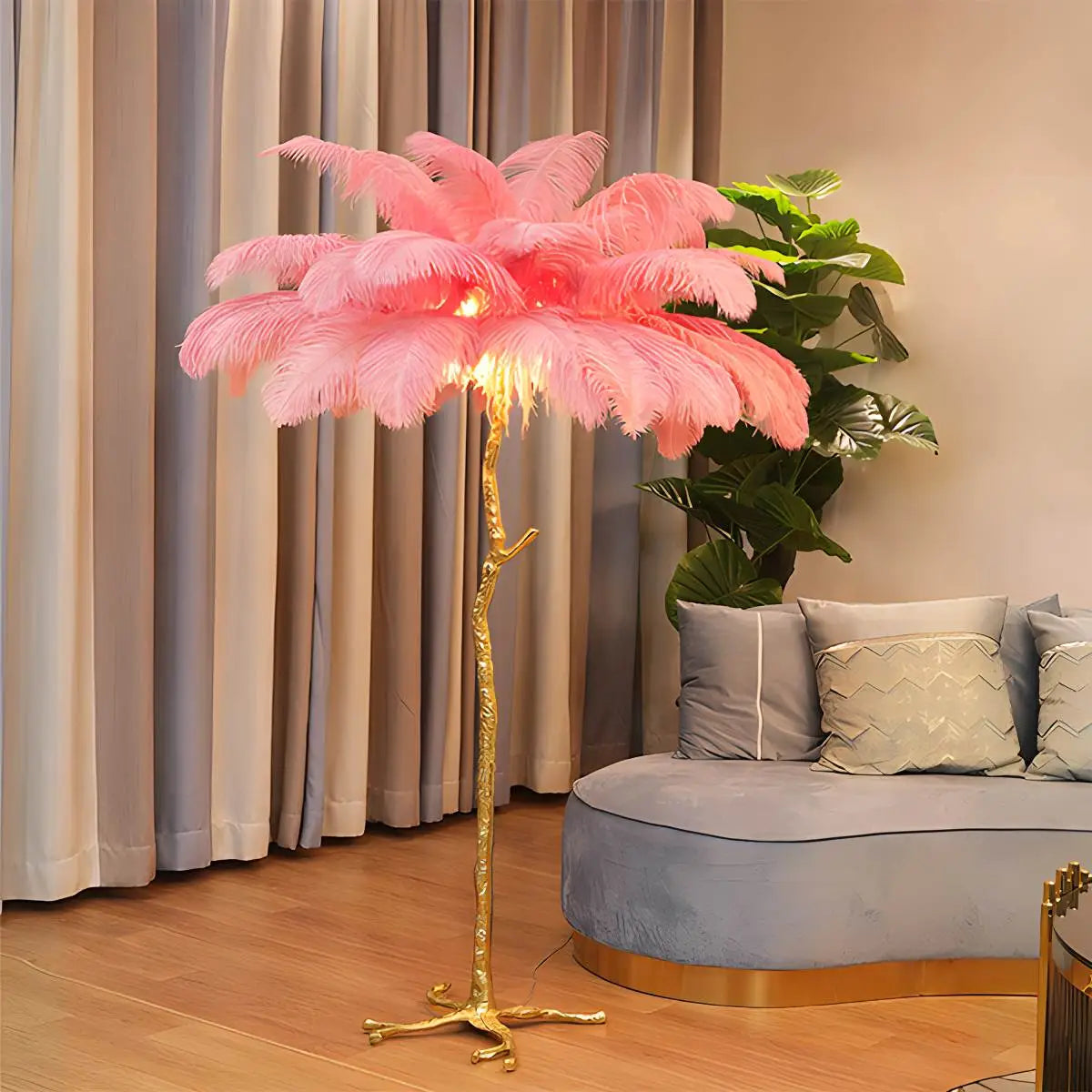 Feather Palm Tree Floor Lamp