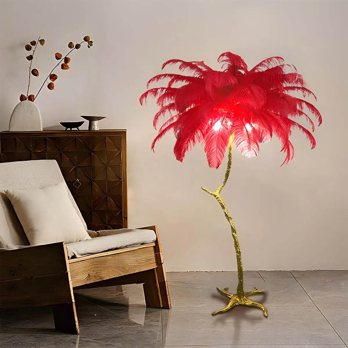 Feather Palm Tree Floor Lamp