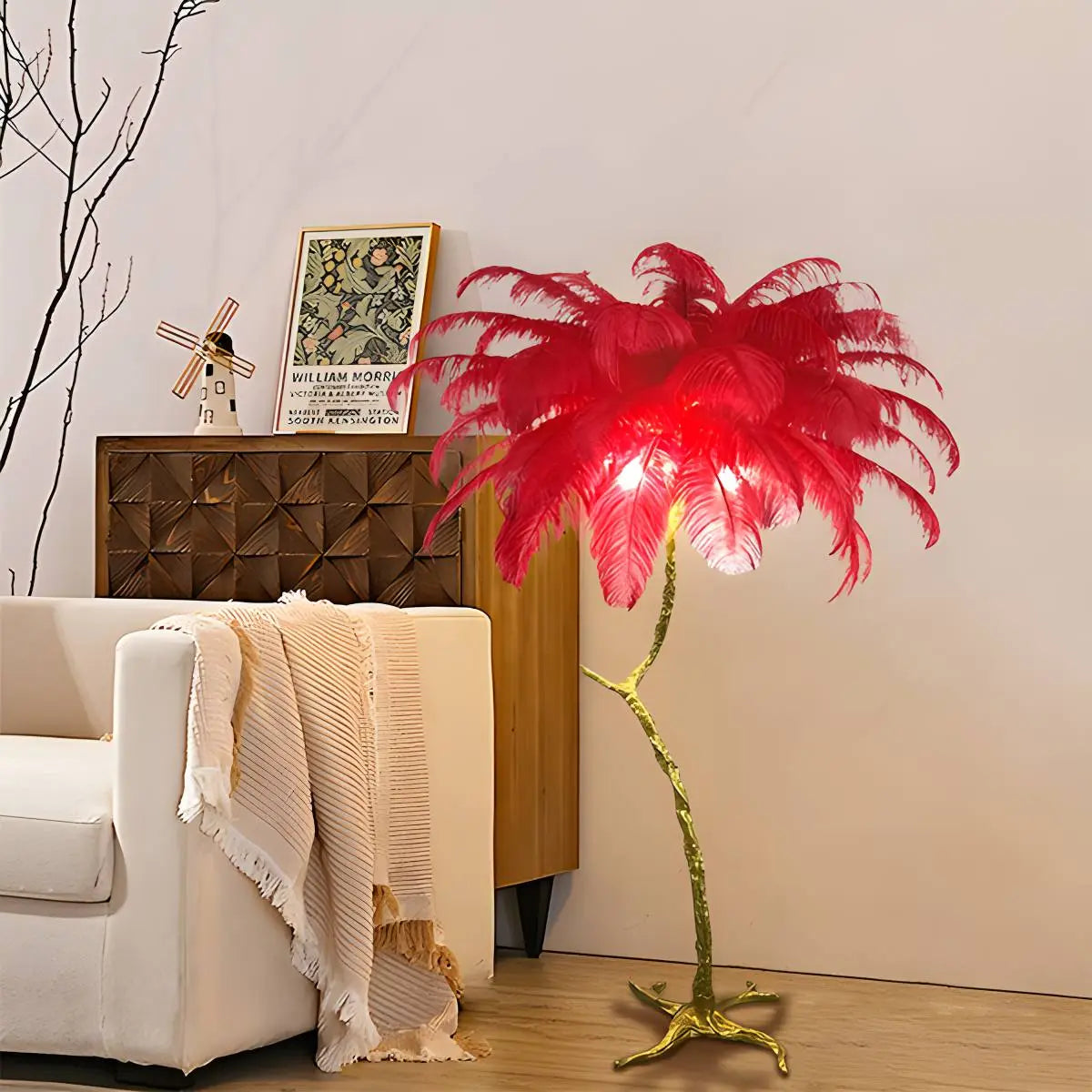 Feather Palm Tree Floor Lamp