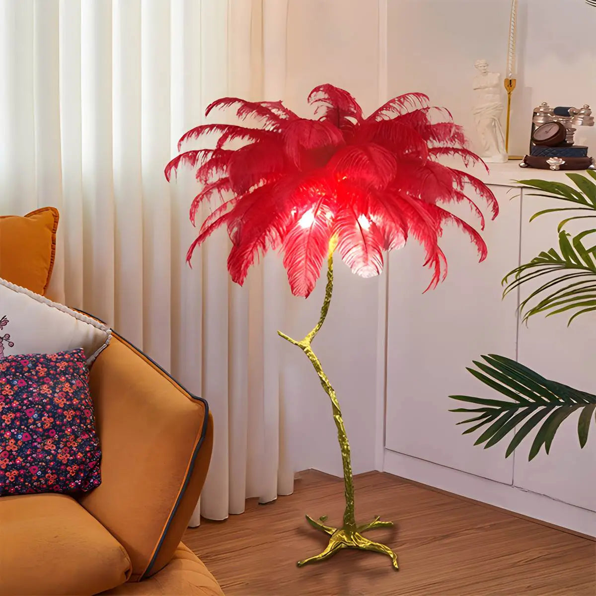 Feather Palm Tree Floor Lamp