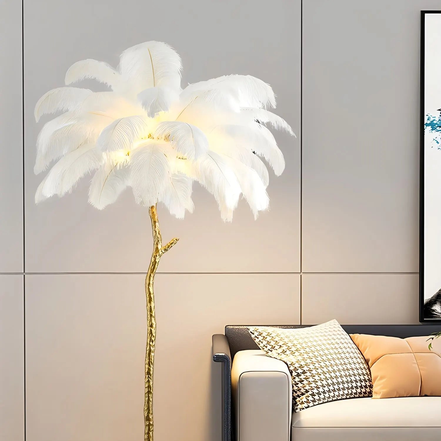 Feather Palm Tree Floor Lamp