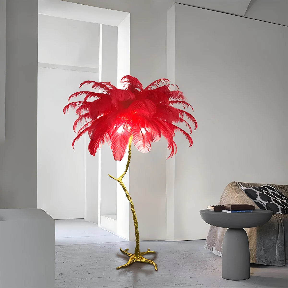 Feather Palm Tree Floor Lamp