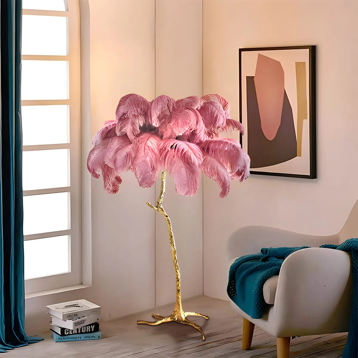 Feather Palm Tree Floor Lamp