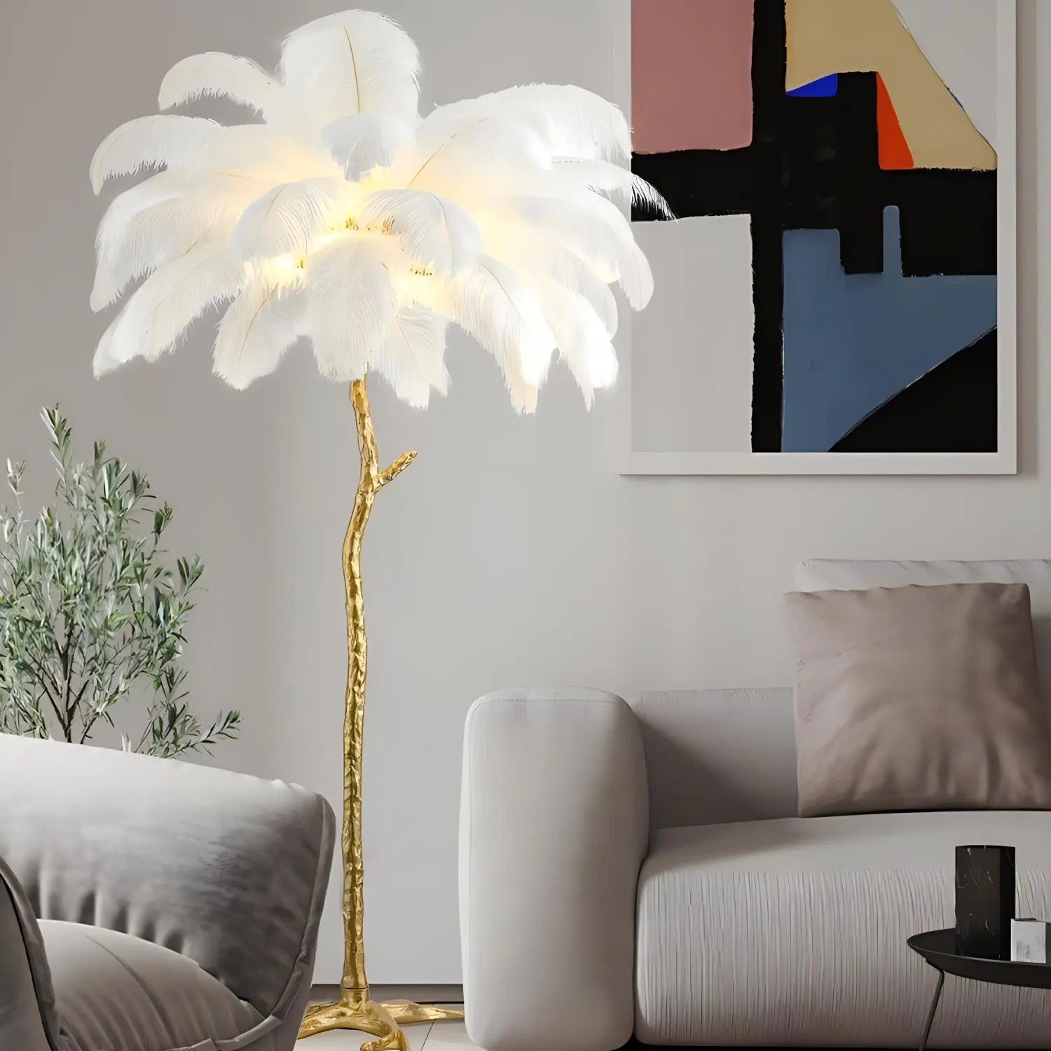 Feather Palm Tree Floor Lamp