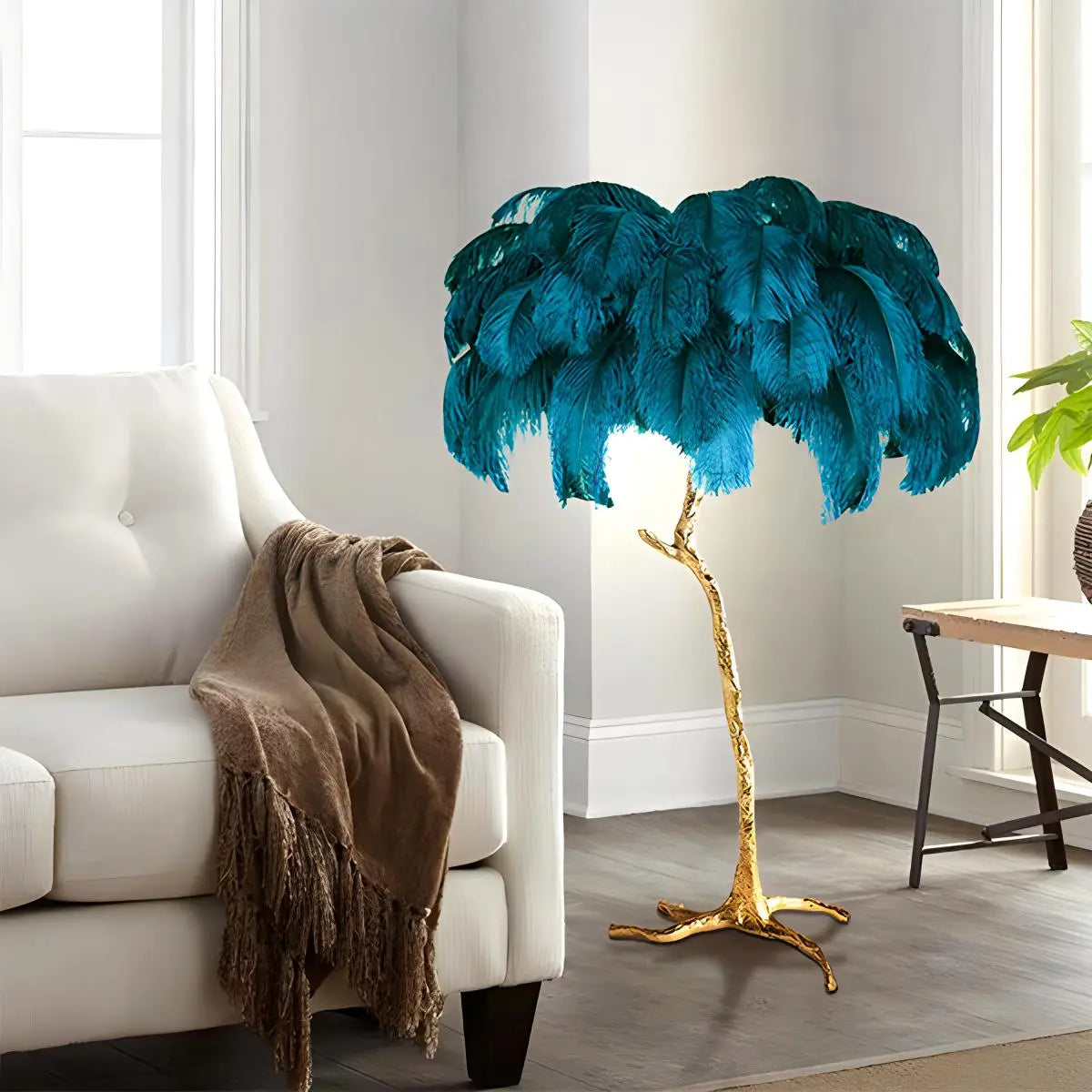 Feather Palm Tree Floor Lamp