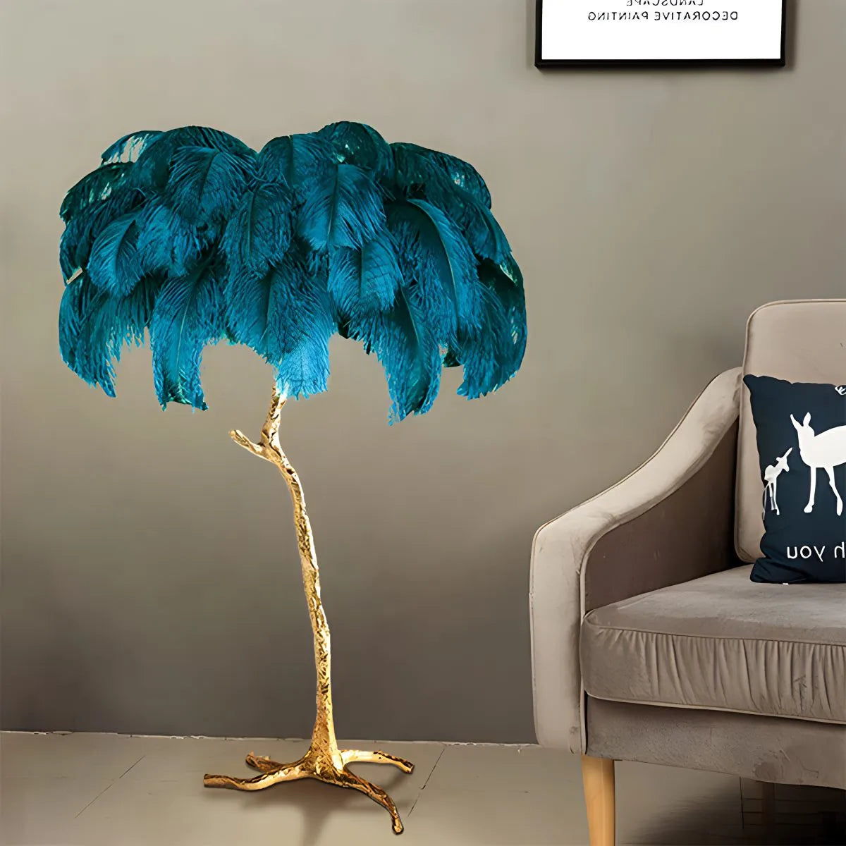 Feather Palm Tree Floor Lamp