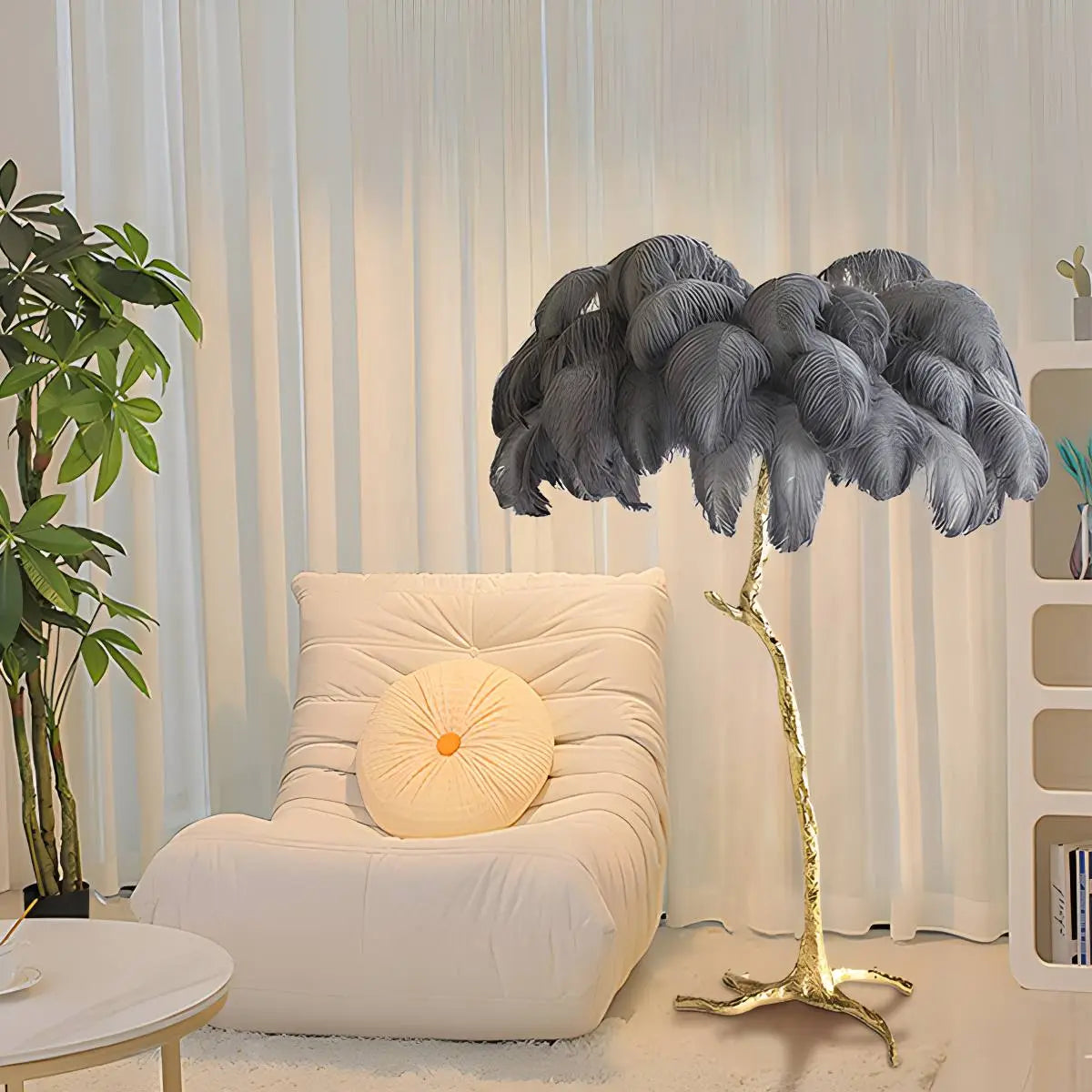 Feather Palm Tree Floor Lamp