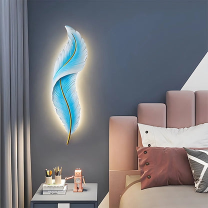 Antizer Feather Wall Lamp for Bedroom