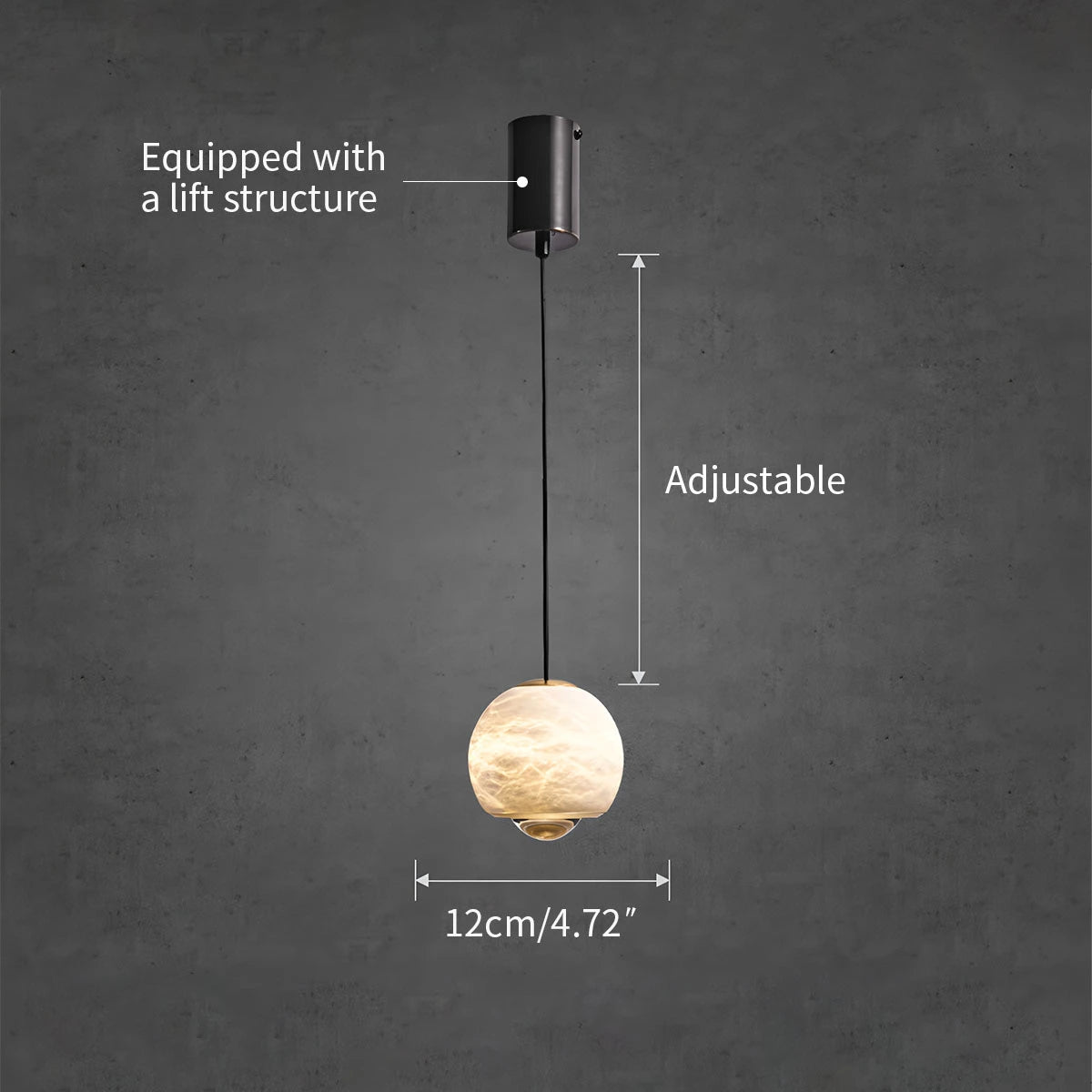 Antizer Modern Adjustable Spanish Alabaster Pendant Light