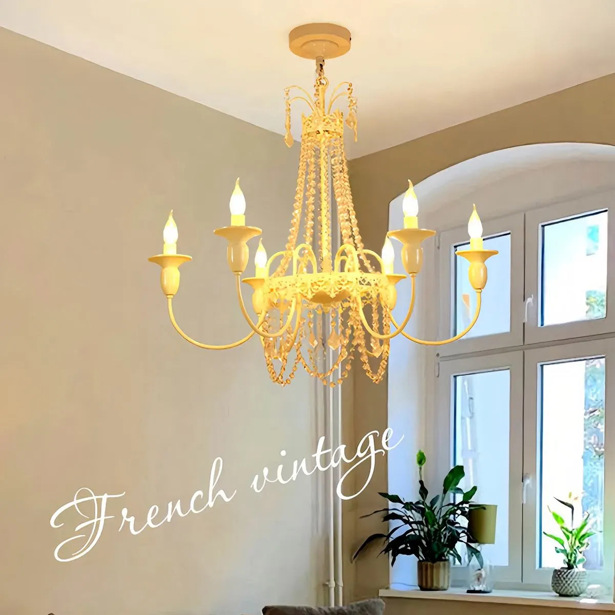 Antizer French Candle Crystal Chandelier