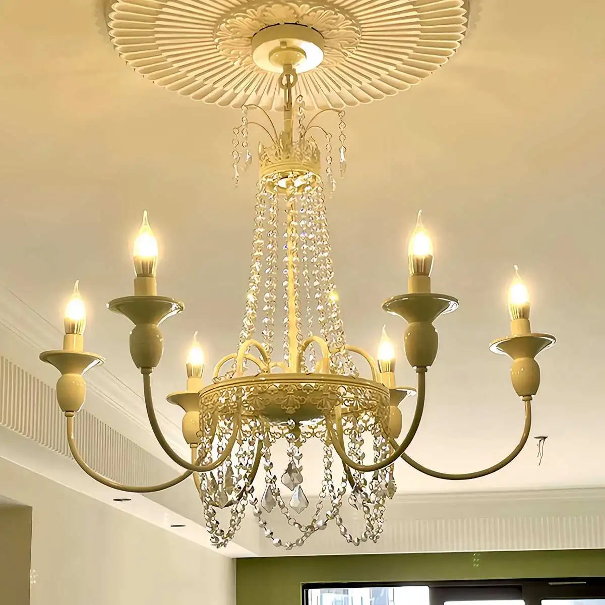 Antizer French Candle Crystal Chandelier