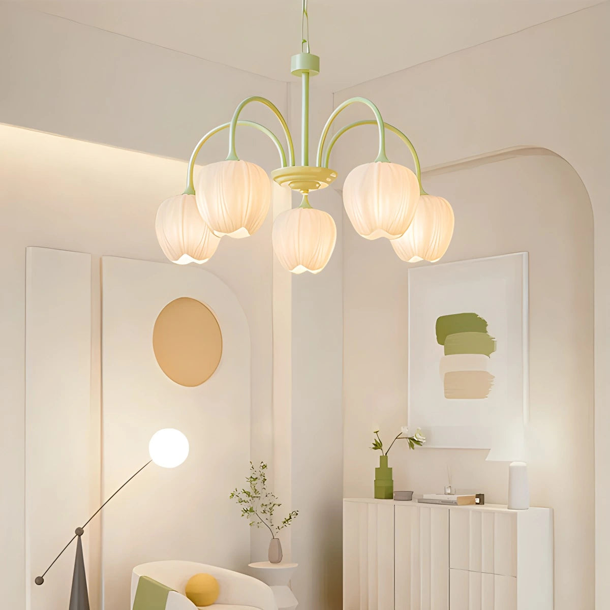 Antizer French Romance Tulip Matcha Chandelier