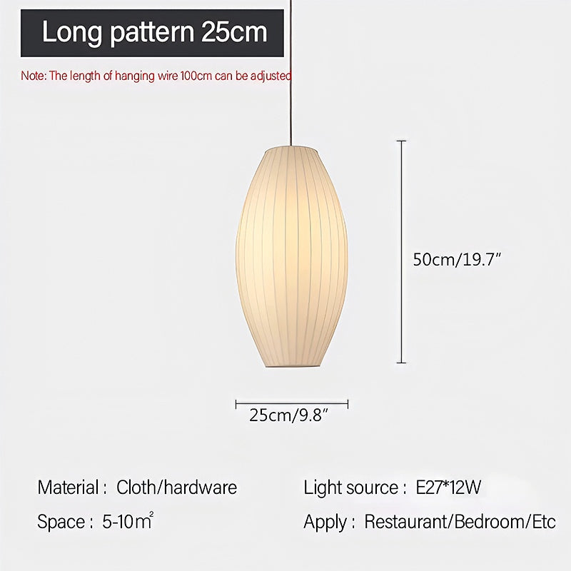 Modern LED Silk Lantern Pendant Light