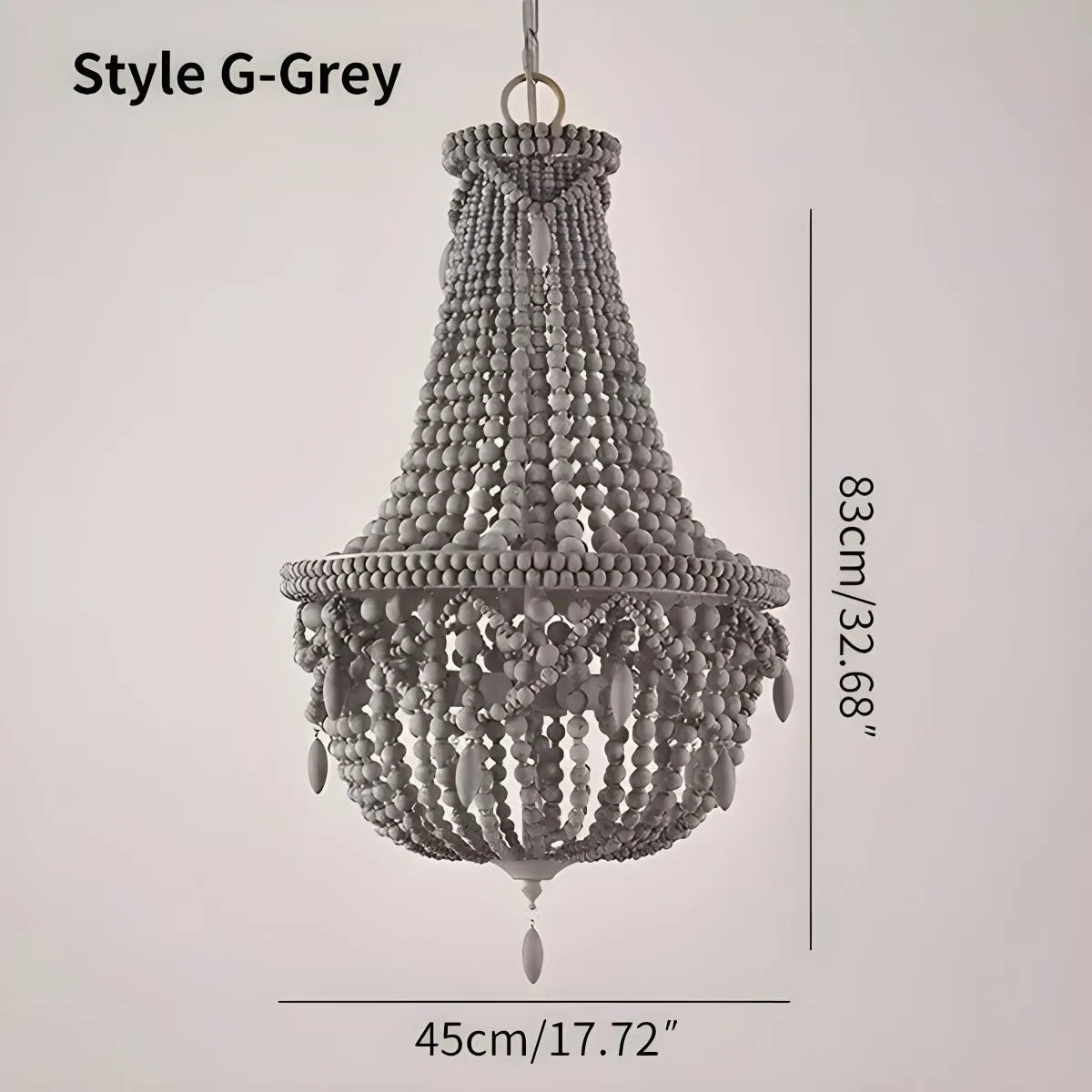 Antizer Retro Wooden Bead Chandelier for Dining Room