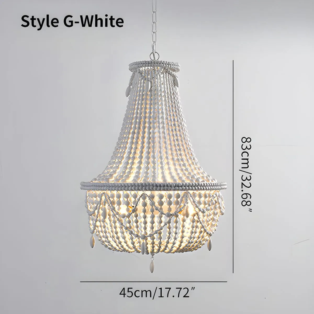 Antizer Retro Wooden Bead Chandelier for Dining Room