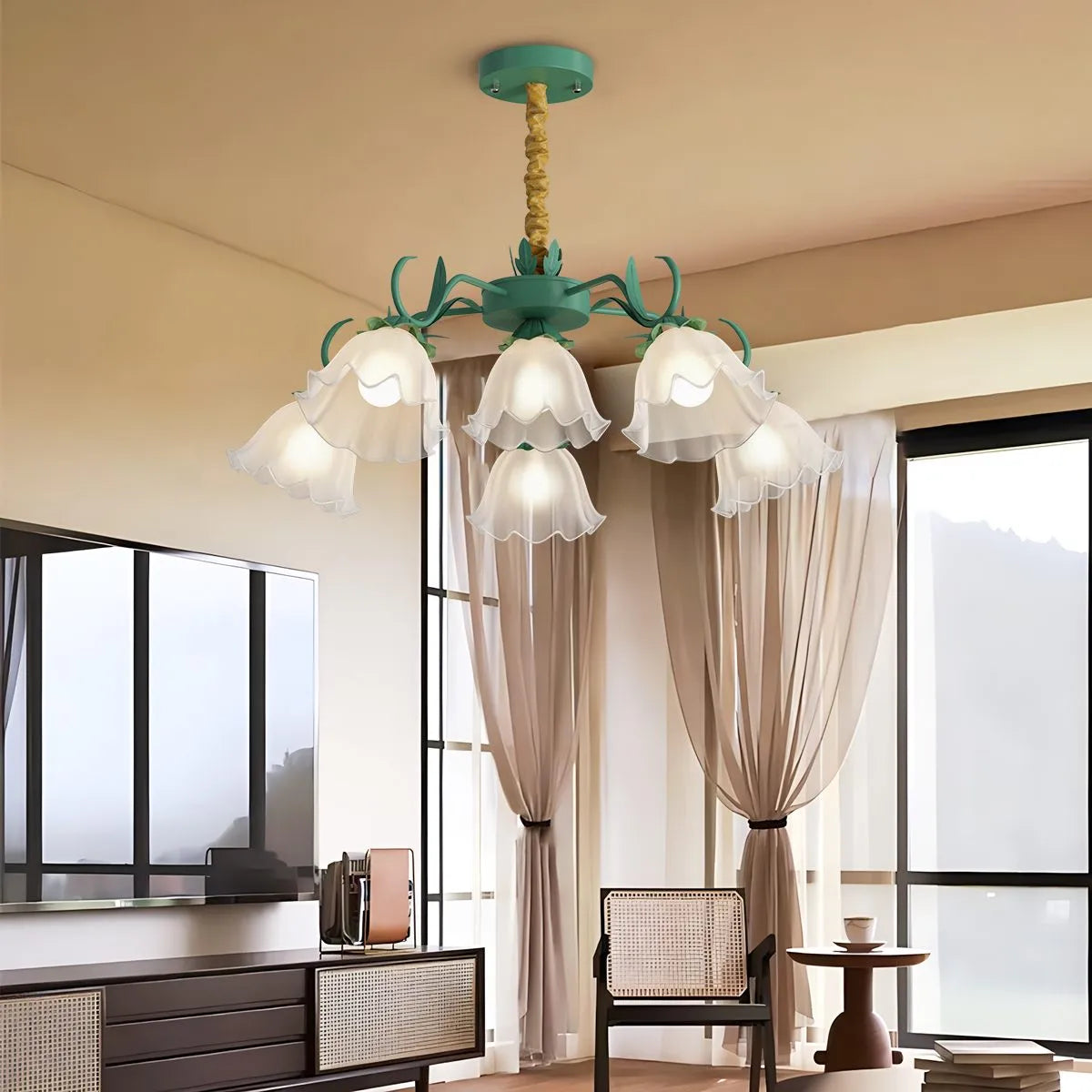 American Retro Pastoral Style Flower Chandelier