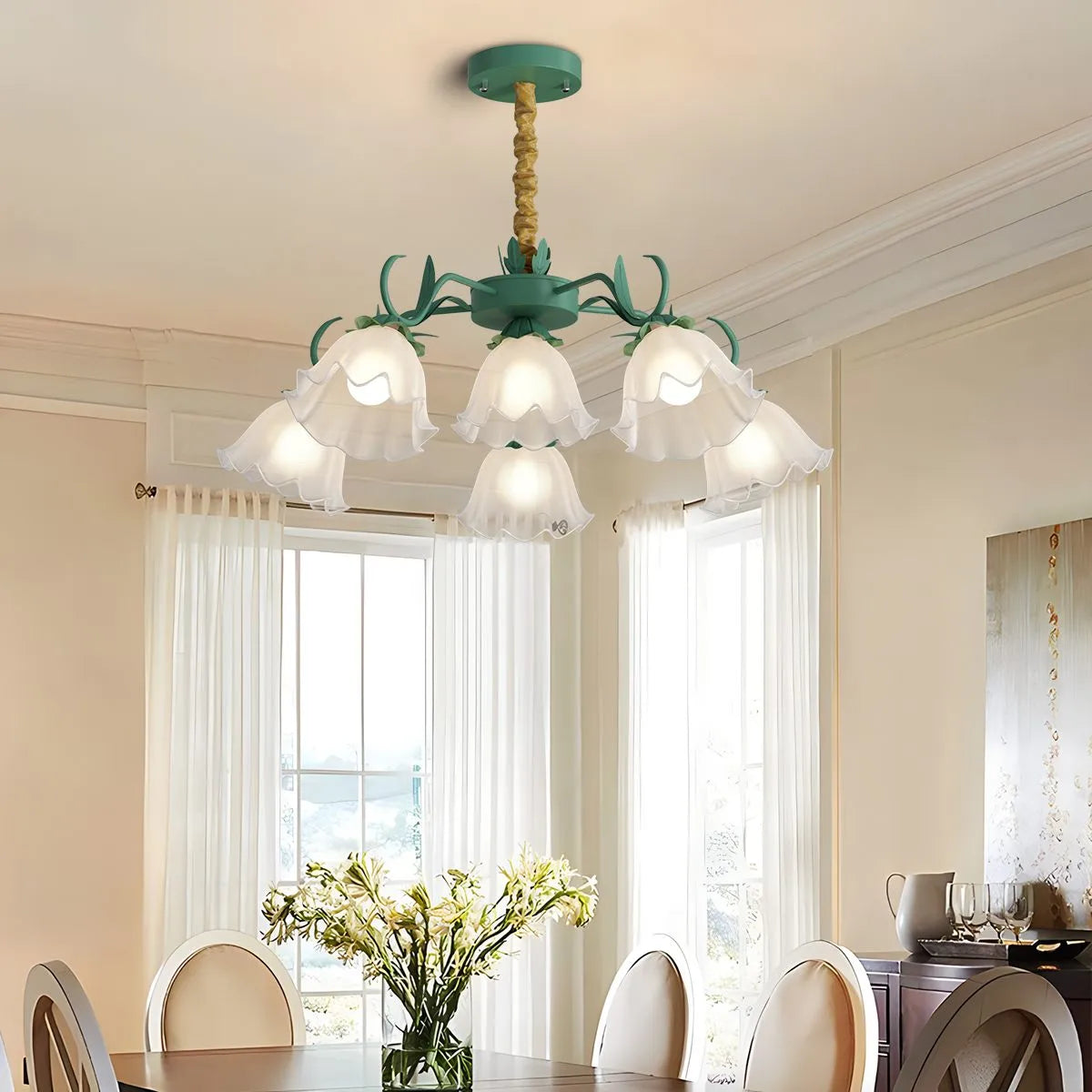 American Retro Pastoral Style Flower Chandelier