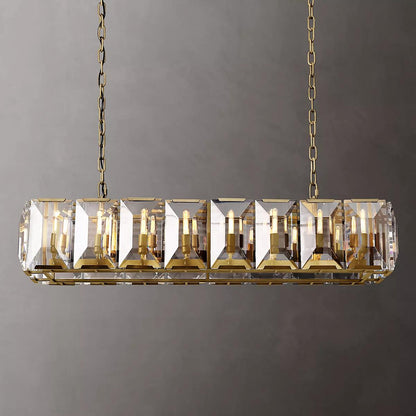 Antizer Rectangular Glass Chandelier