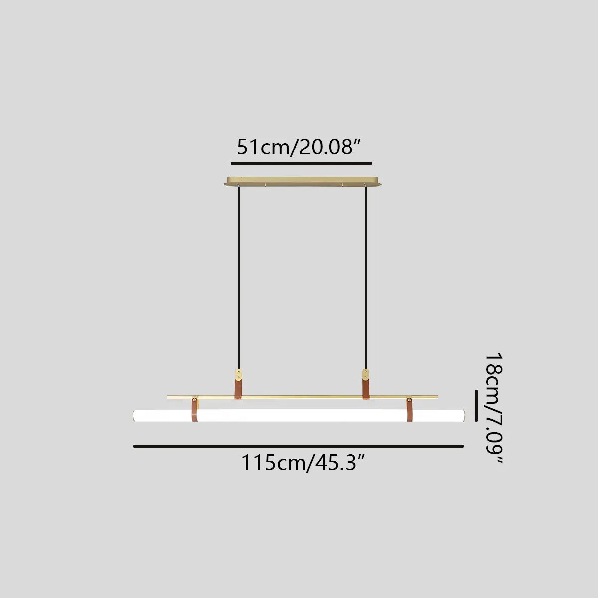 Antizer Solin Linear LED Pendant Light for Dining Area