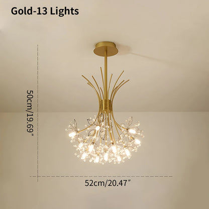 Antizer Gypsophila Bouquet Crystal Flower Chandelier