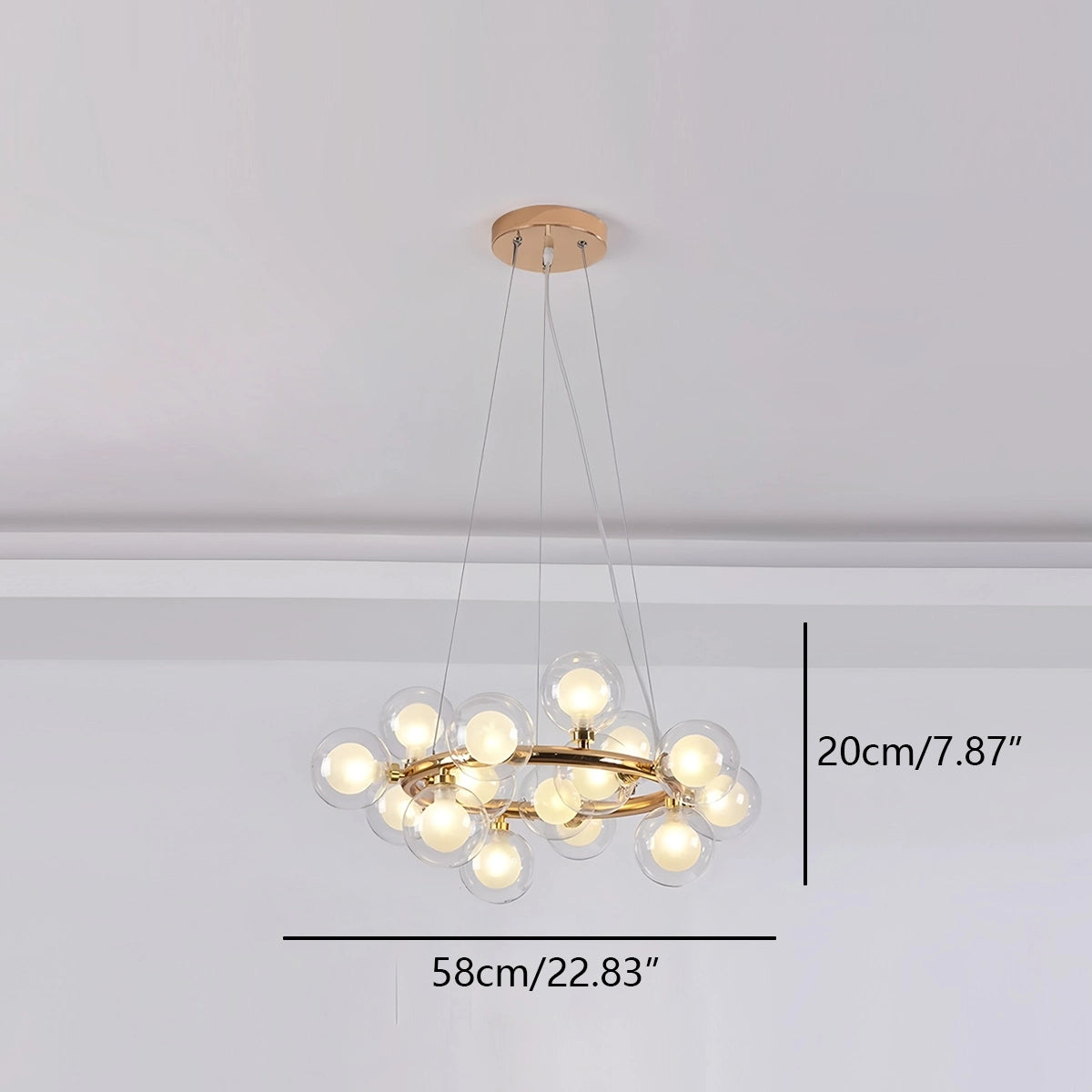 Antizer Nur Bubble Glass Chandelier for Living Room